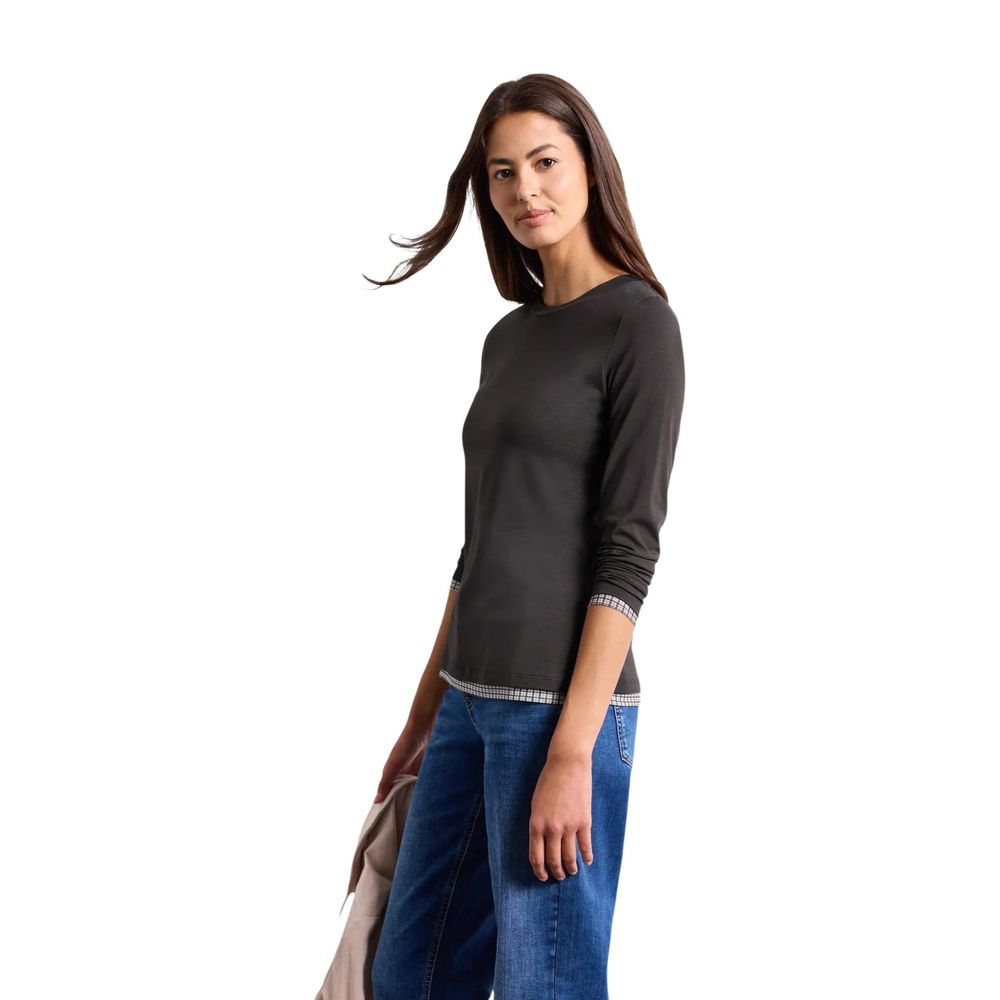 Brown Cotton Long Sleeve T-Shirt