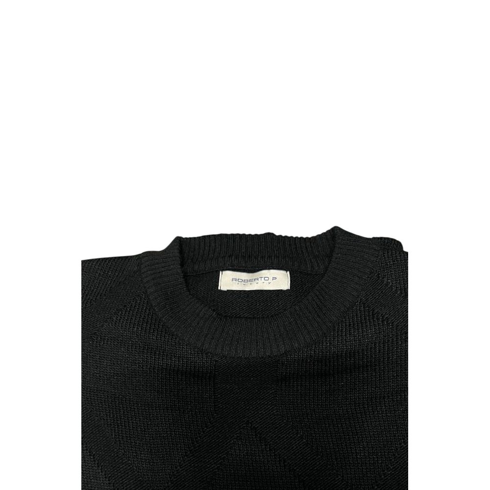 Black Wool Men Sweater