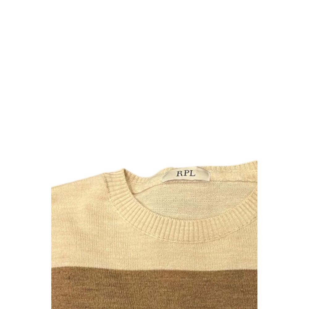 Beige Wool Men Sweater