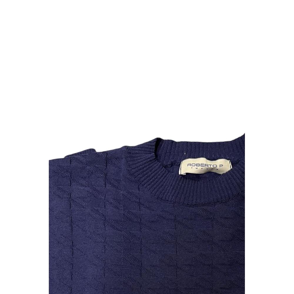 Blue Wool Men Sweater