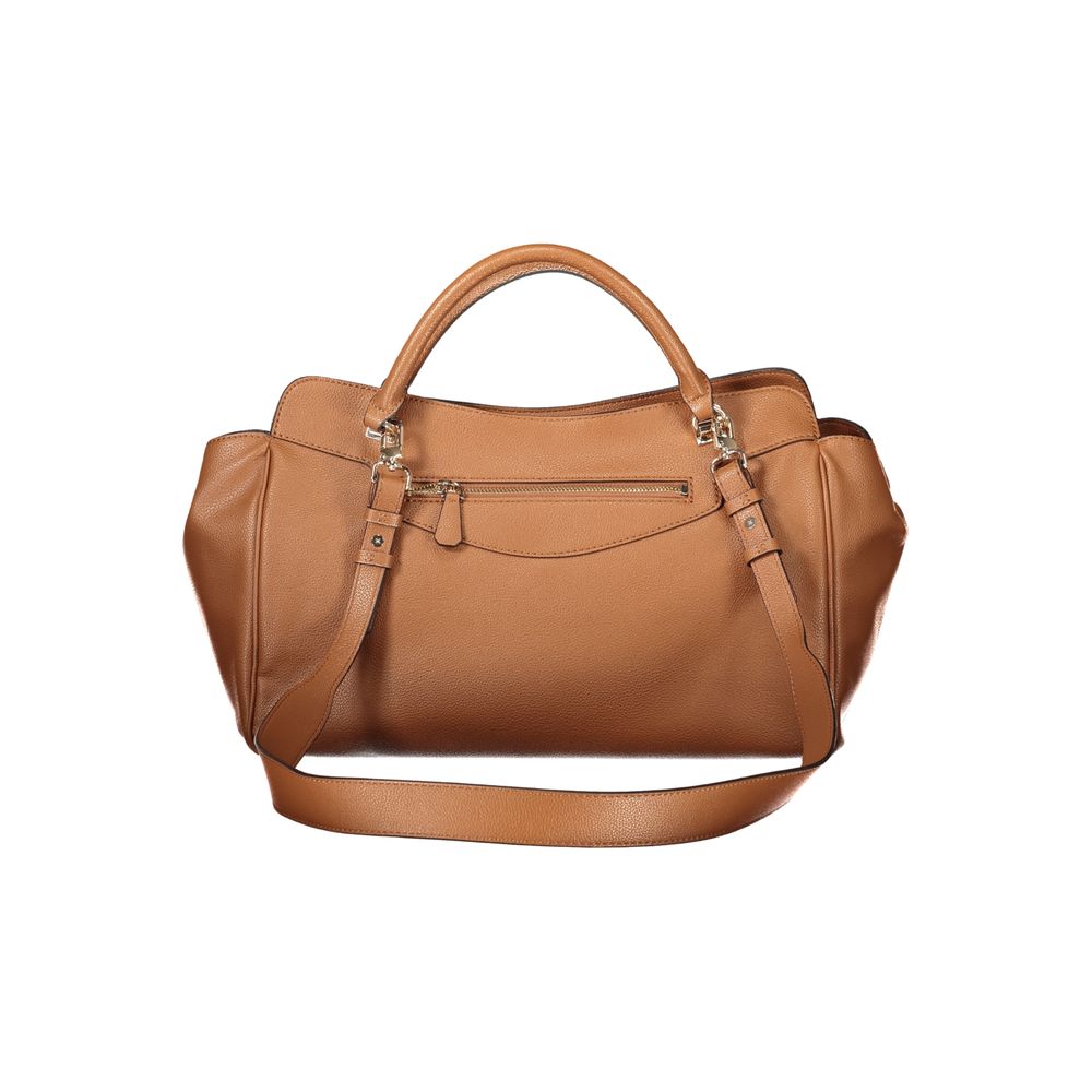 Brown Polyurethane Women Bag