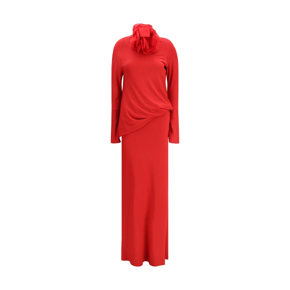 Red Viscose Casual Dress