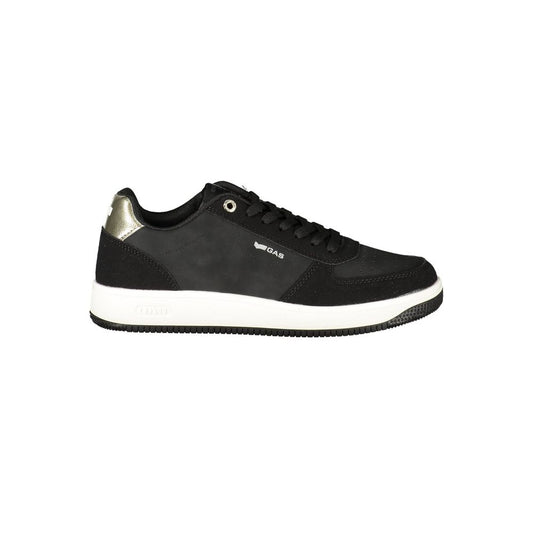 Black Polyurethane Women's Sneakers