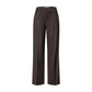 Brown Polyester Casual Pants