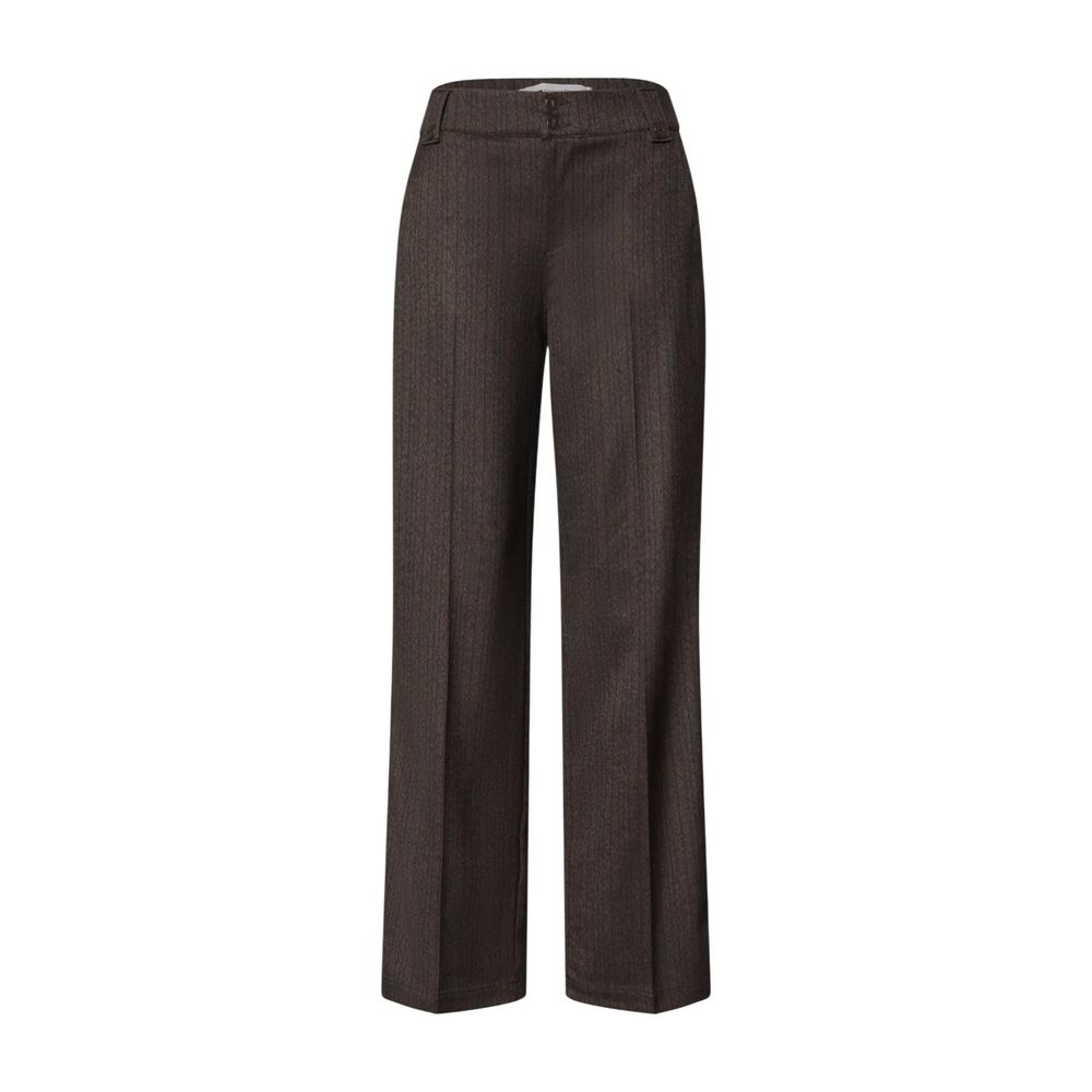 Brown Polyester Casual Pants