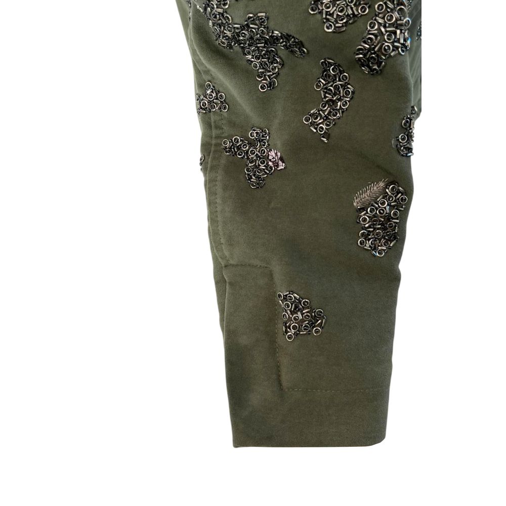 Green Cotton Women Jacket