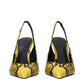 Yellow Leather Platform Pumps