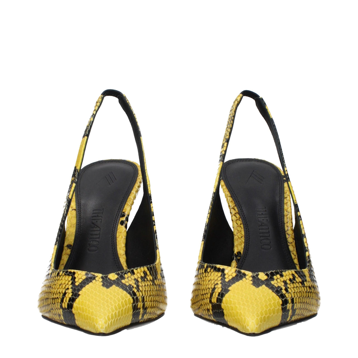 Yellow Leather Platform Pumps