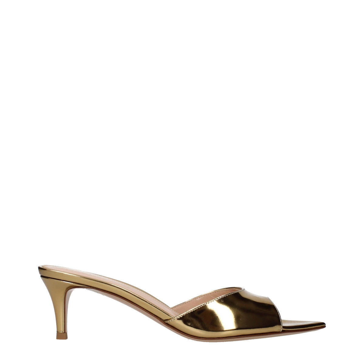 Gold Leather Platform Sandals