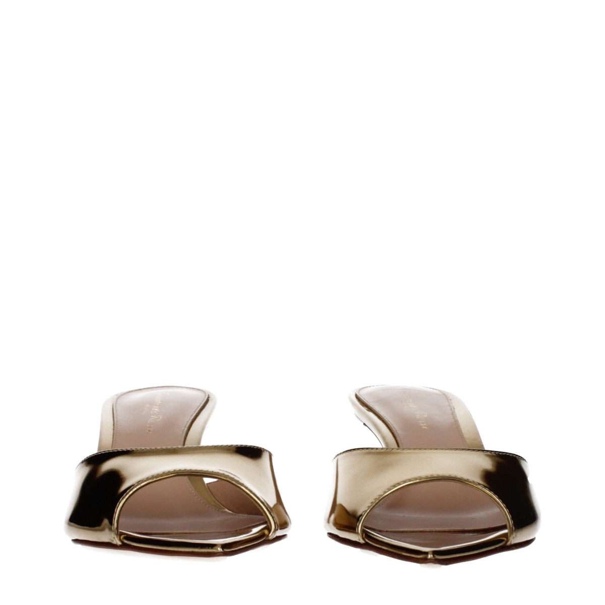 Gold Leather Platform Sandals
