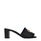 Black Raffia Platform Sandals