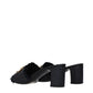 Black Raffia Platform Sandals
