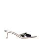 Gray Leather Platform Sandals