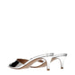 Gray Leather Platform Sandals