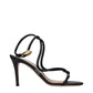 Black Leather Stiletto Heel Sandals