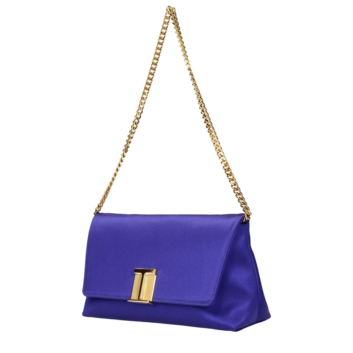 Purple Satin Clutch Bag