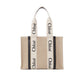 Beige Linen Tote Bag