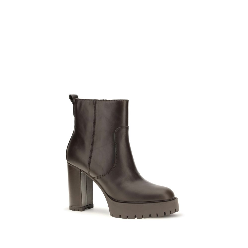 Brown Calf Leather Bos Taurus Ankle Boots