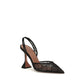 Black Fabric Stiletto Heel Sandals