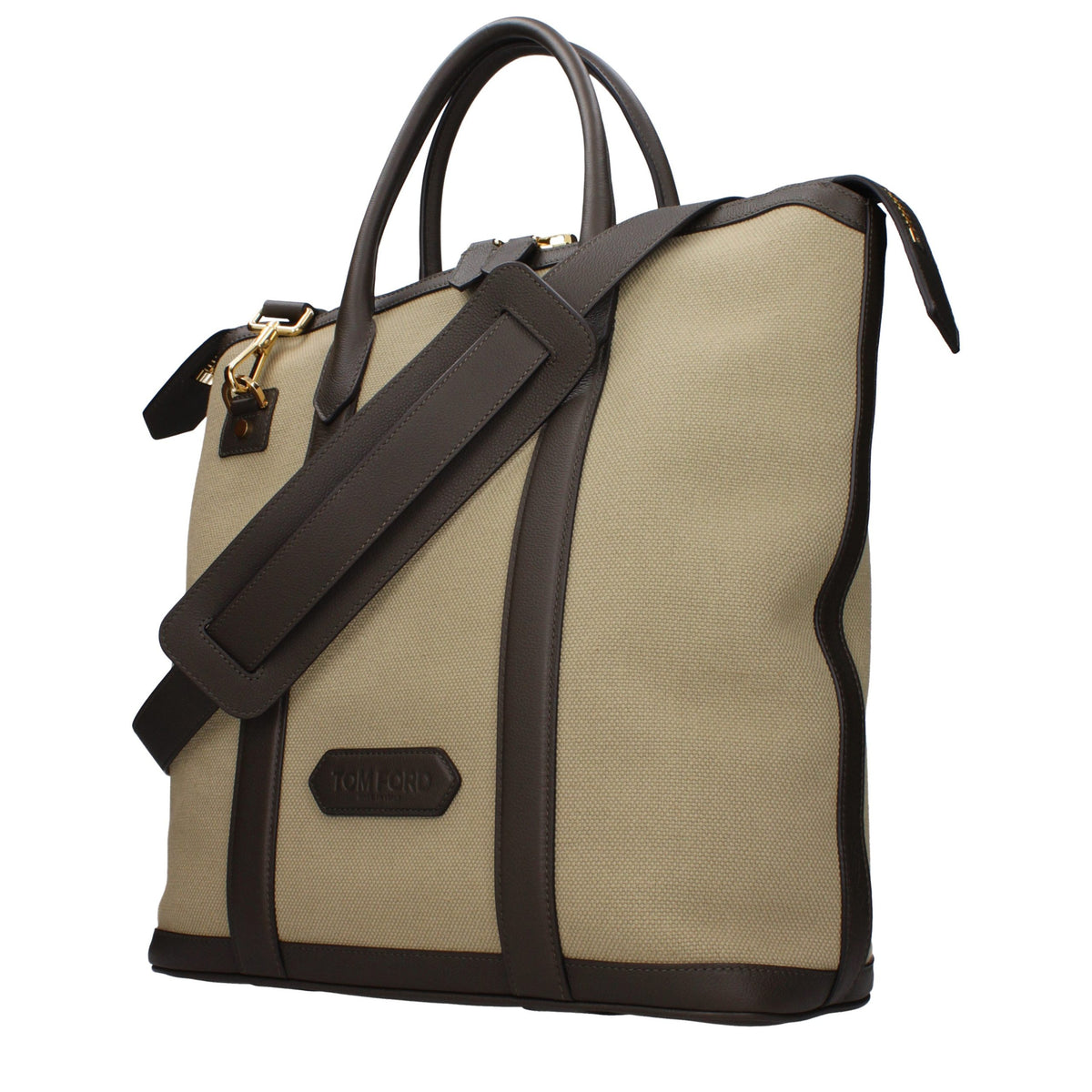 Beige Fabric Handbag