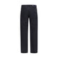 Black Cotton Straight-Leg Jeans