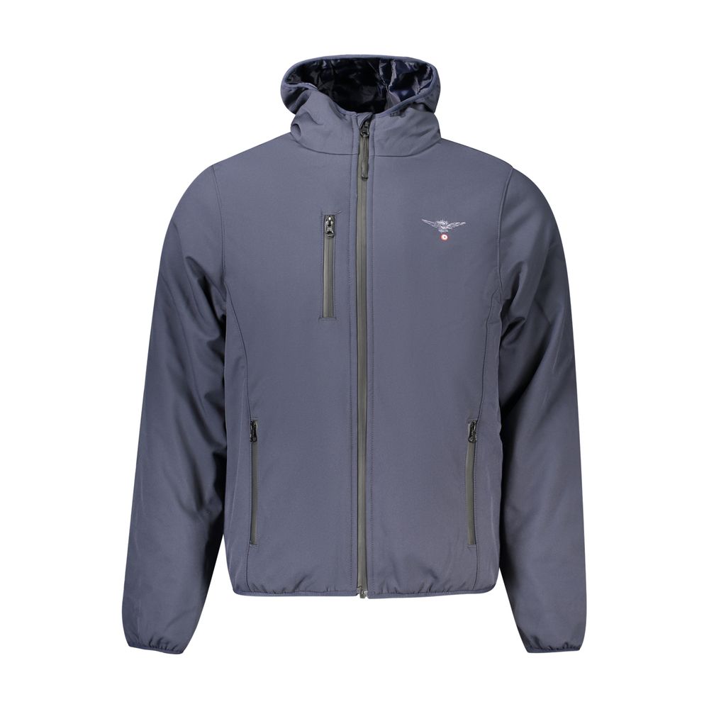 Blue Polyester Men's Jacket