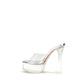 Silver Pvc Platform Sandals