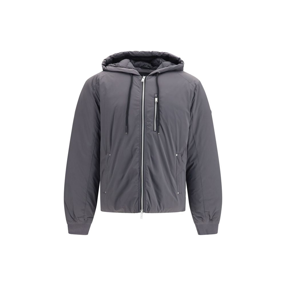 Gray Nylon Full-Length Jacket