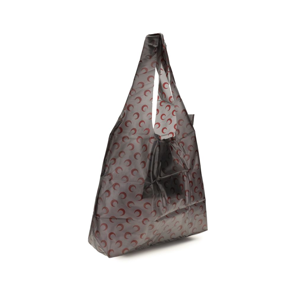 Black Polyurethane Shoulder Bag