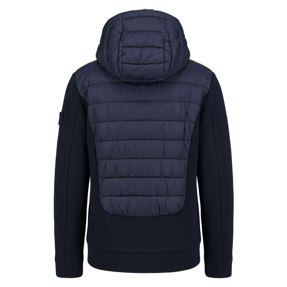 Blue Polyester Men Jacket
