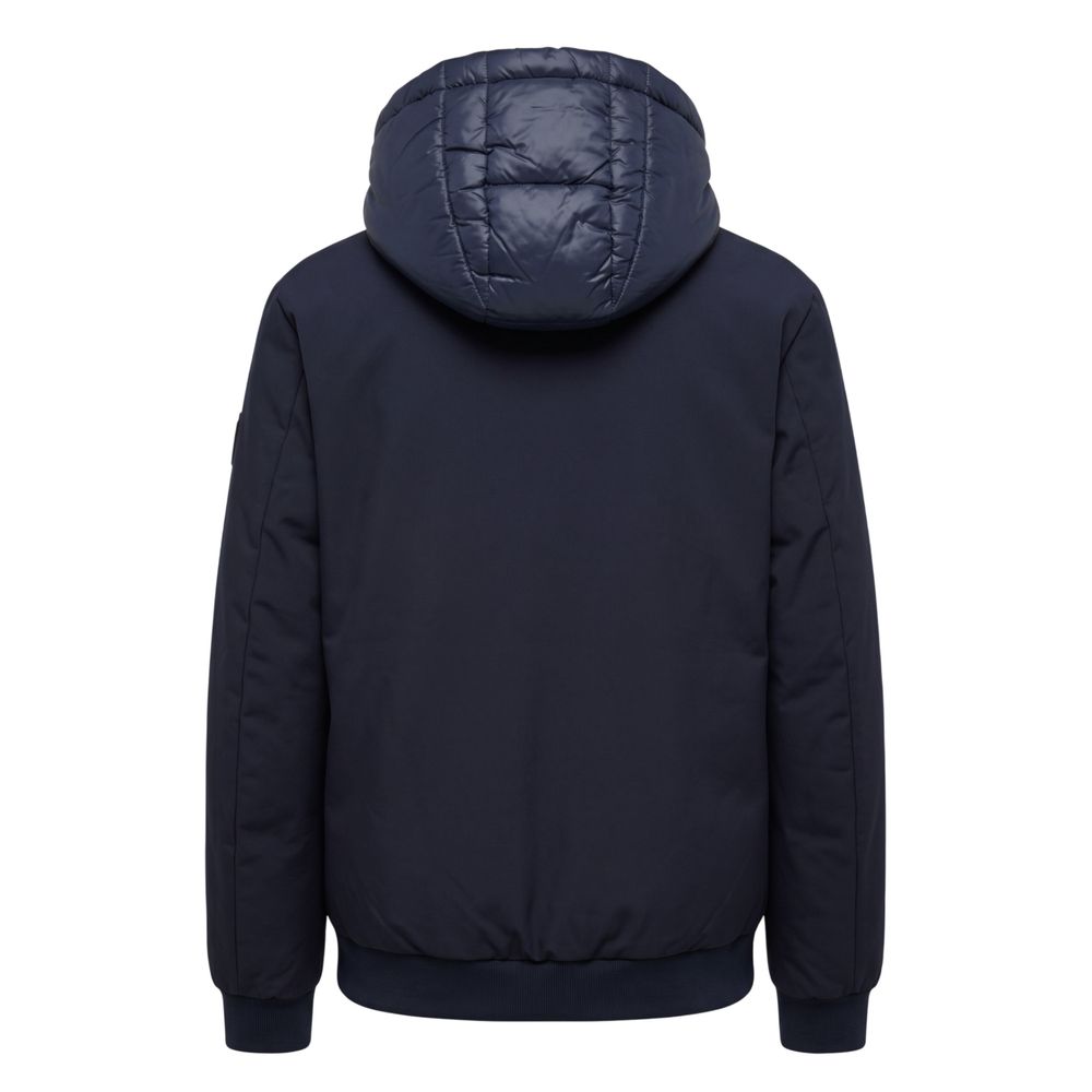 Blue Polyester Men Jacket