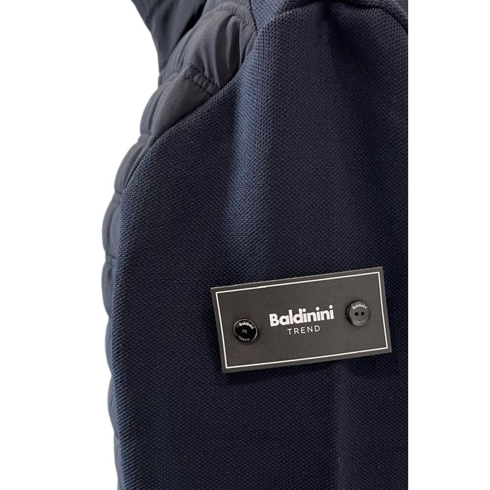 Blue Polyester Men Jacket