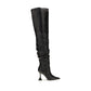 Black Calf Leather Bos Taurus Over The Knee