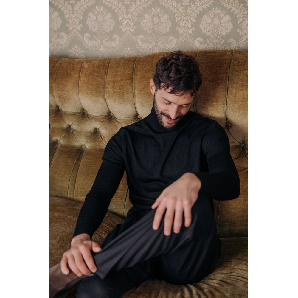 Black Wool Casual Pants