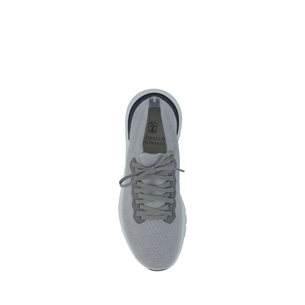 Gray Cotton Athletic Sneakers