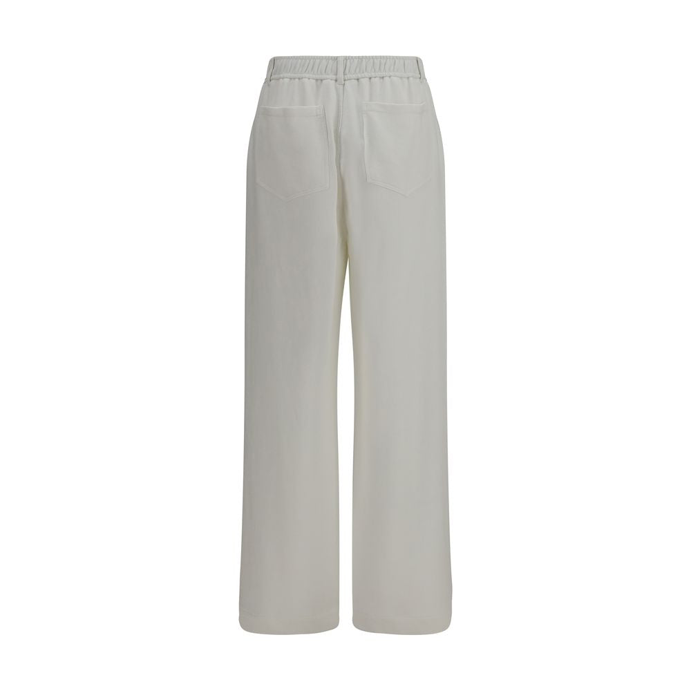 White Cotton Athletic Pants