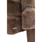 Brown Polyester Women Jacket