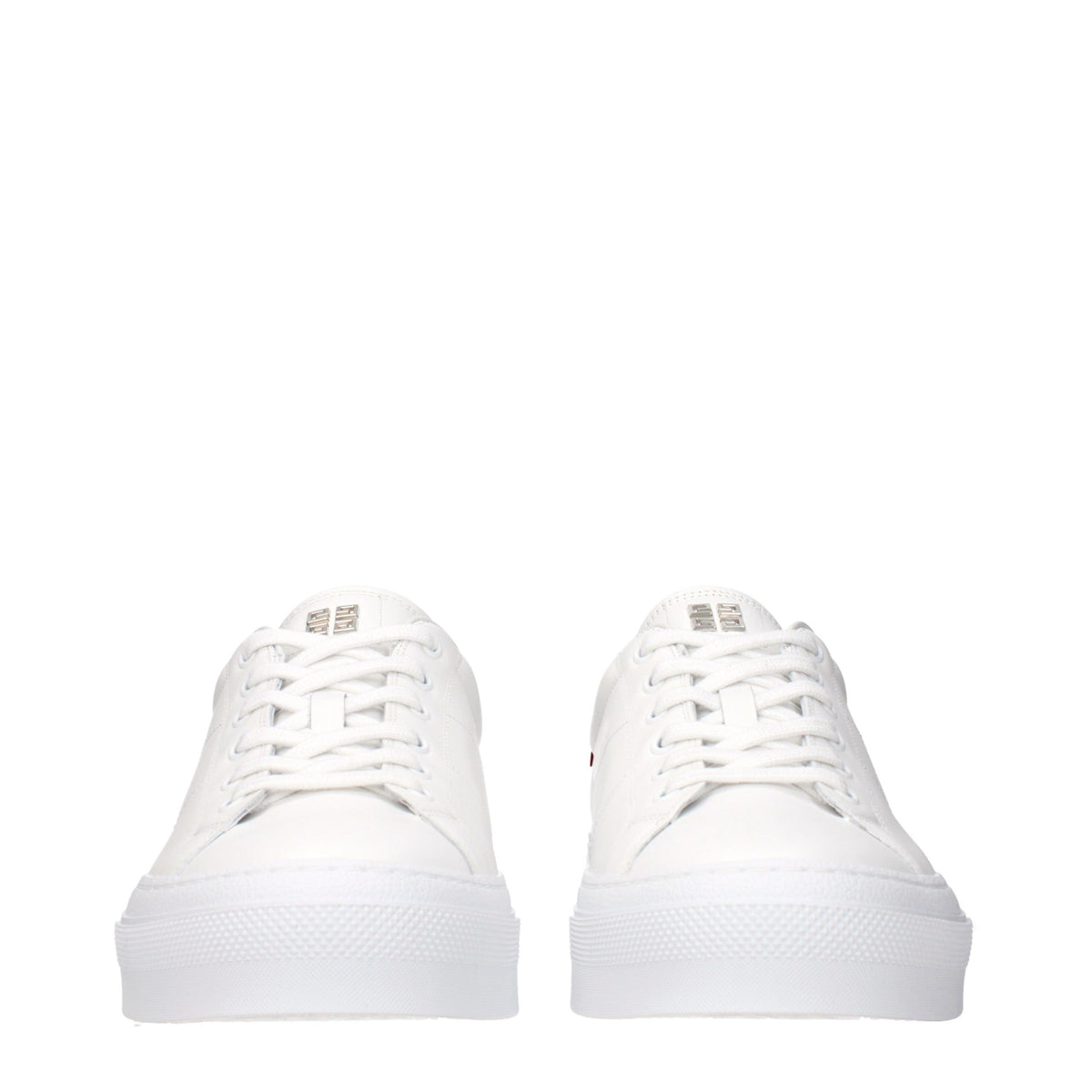 White Leather Low Top Sneakers