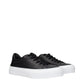 Black Leather Low Top Sneakers