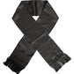 Black Satin Silk Fringed Lace Stole Scarf