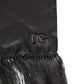 Black Satin Silk Fringed Lace Stole Scarf