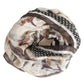 Men Beige Floral Linen Square Foulard Scarf