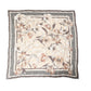 Men Beige Floral Linen Square Foulard Scarf