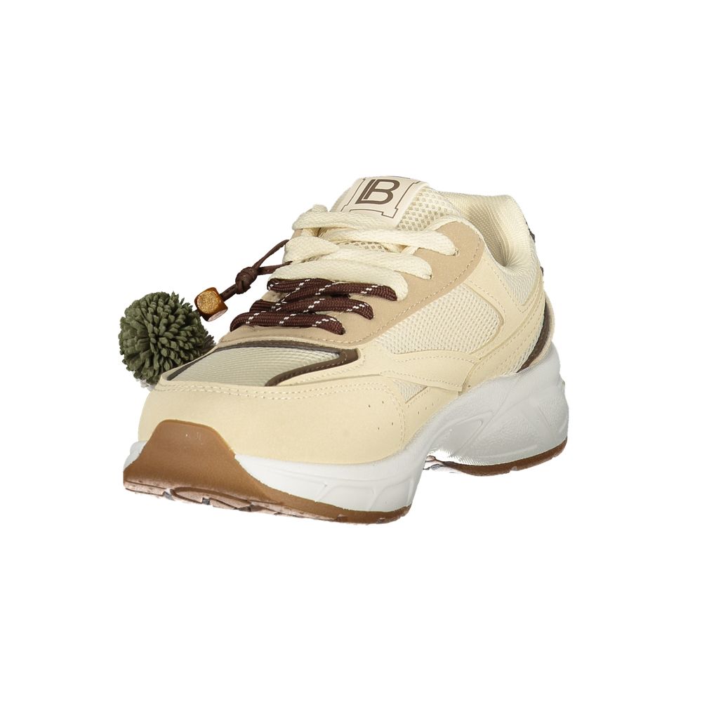 Beige Polyurethane Womens Sneaker