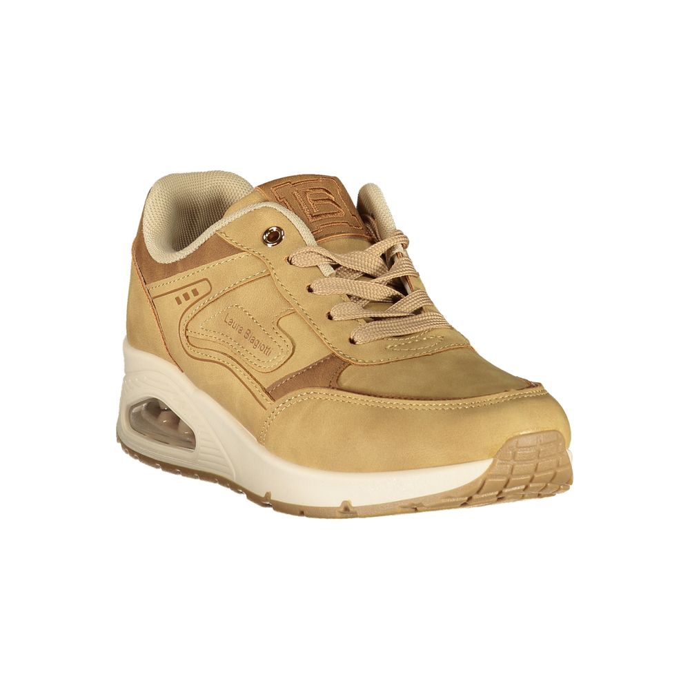 Beige Polyurethane Women's Sneaker