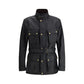 Black Cotton Full-Length Jacket