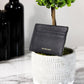 Burberry House Check Chase Black Grainy Leather Money Clip Card Case Wallet