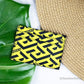 Versace La Greca Pineapple Multicolor Signature Coated Canvas Card Case Wallet