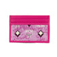 MCM Veritas Vintage Pink Denim Fabric Monogrammed Card Case Wallet