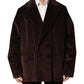 Brown Double Breasted Corduroy Blazer Jacket
